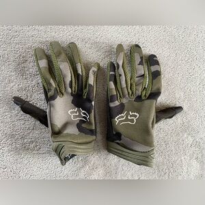 Fox Racing Youth Dirtpaw Gloves Youth Small YS Used Green Camo